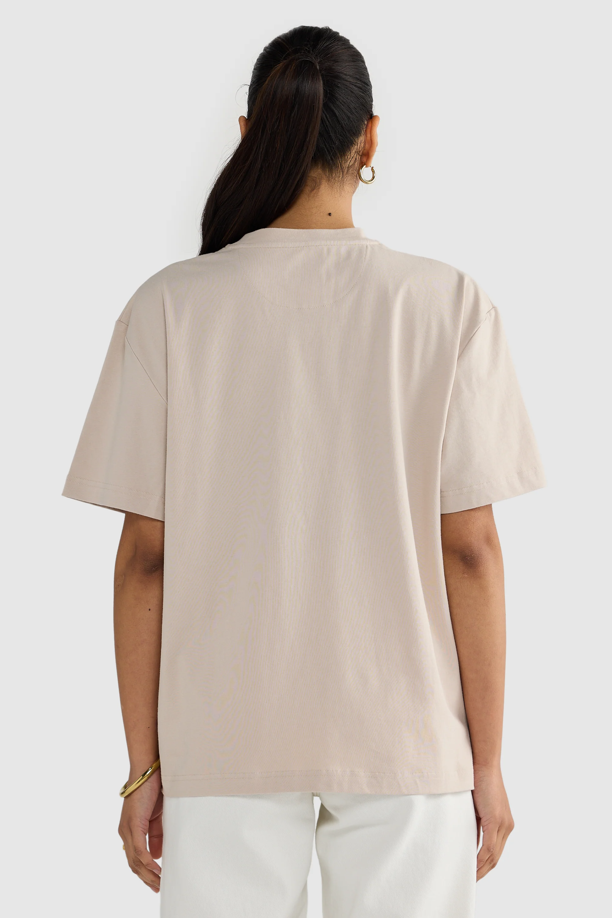 Womens Oversized T Shirt Bone - Image 4