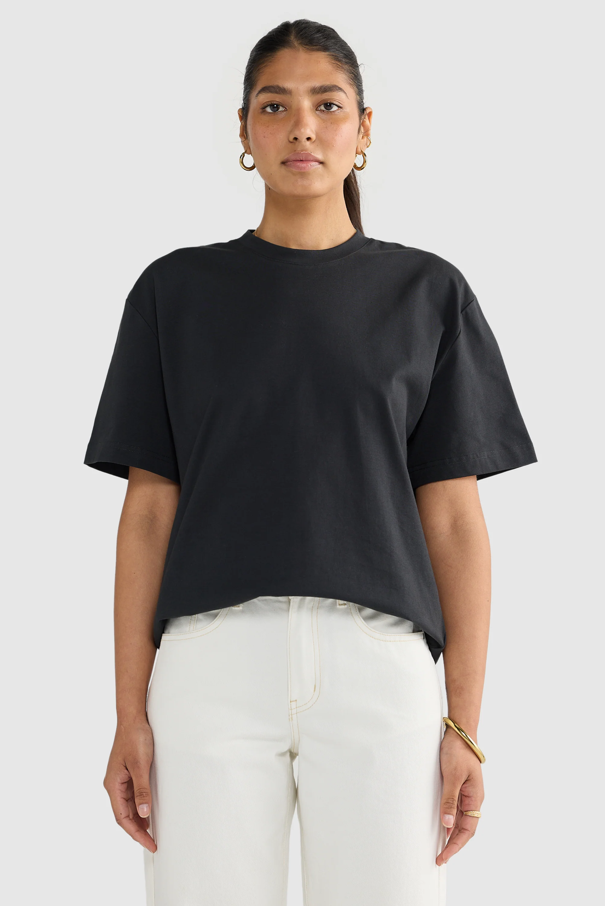 Womens Oversized T Shirt Washed Black