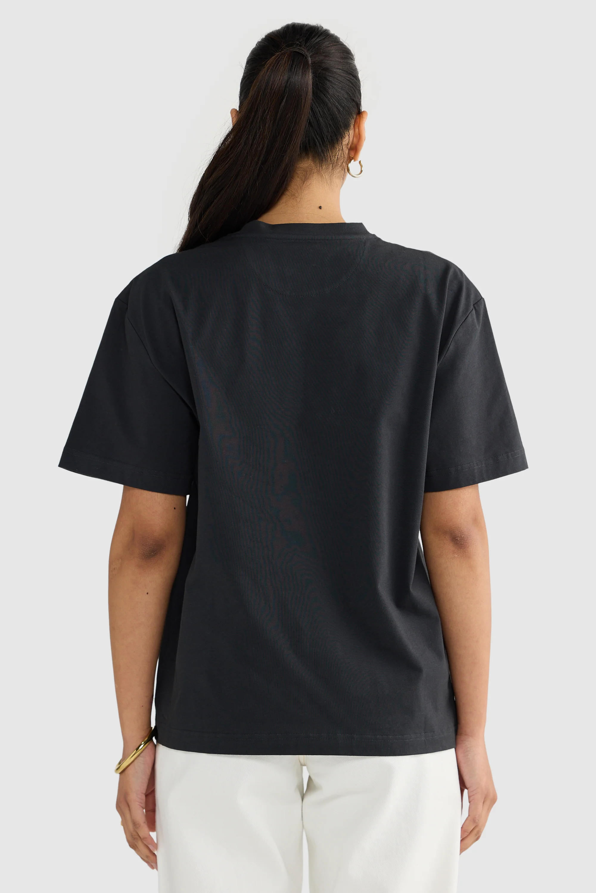 Womens Oversized T Shirt Washed Black - Image 4