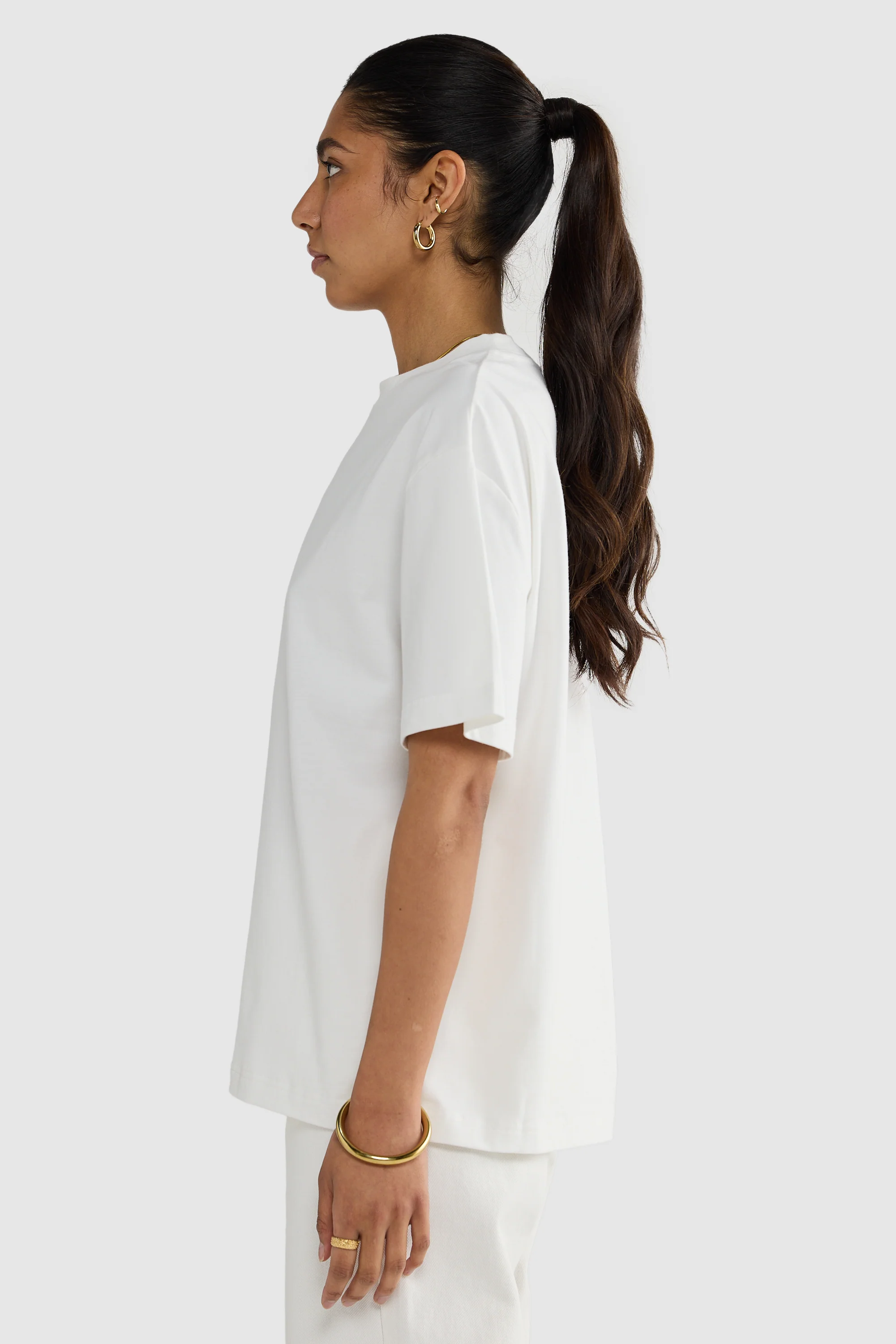 Womens Oversized T Shirt White - Image 3