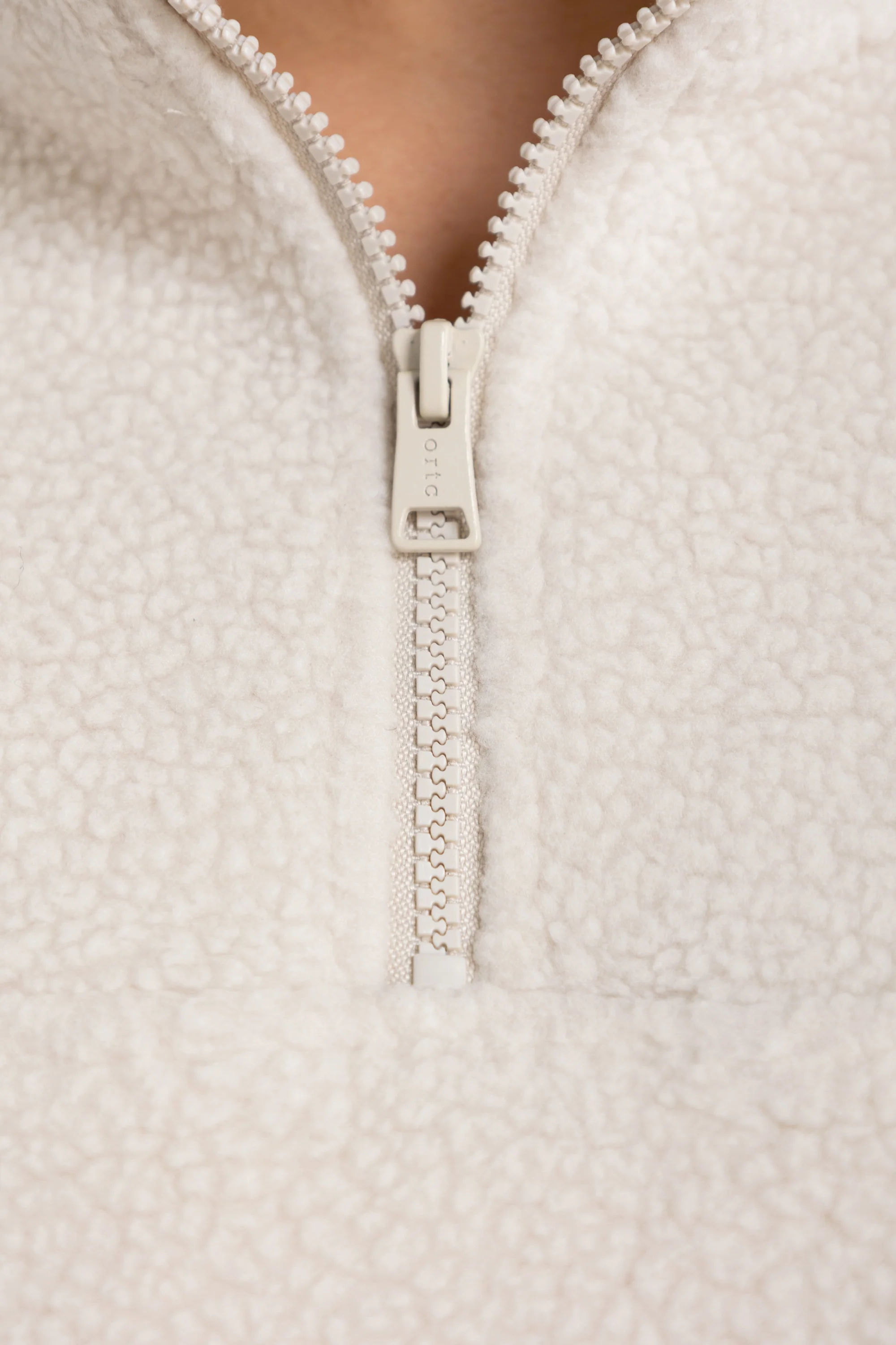 Sherpa Fleece Quarter Zip Natural - Image 3