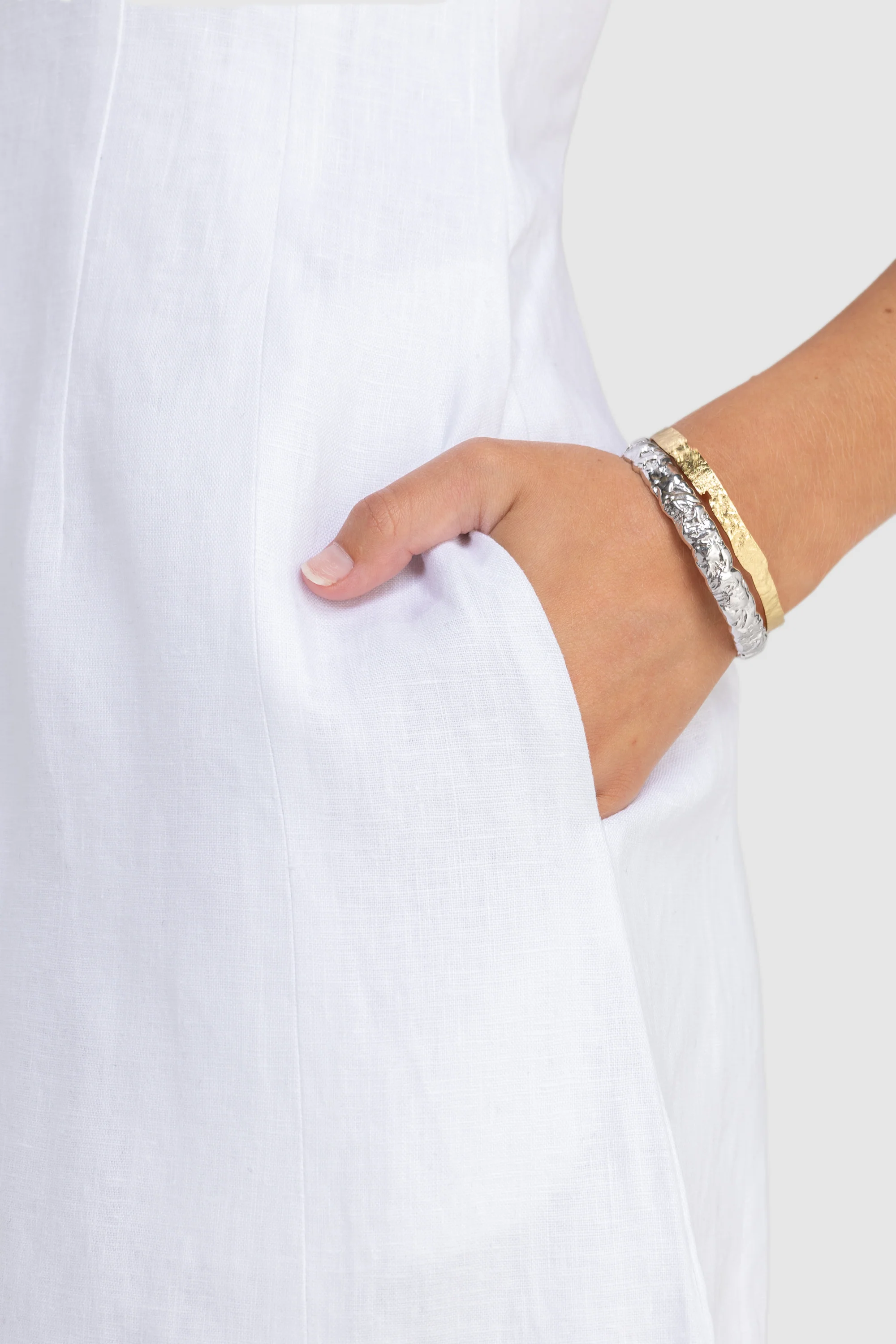 Zoey Linen Mini Dress White - Image 2